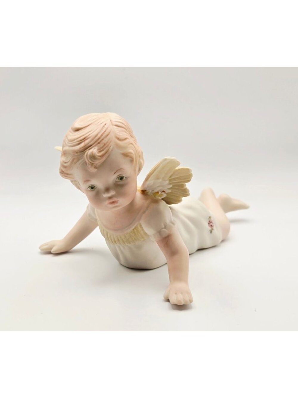 Vintage Porcelain Angel Figurine With Wings Elegant Home Décor Collectible 7.5"